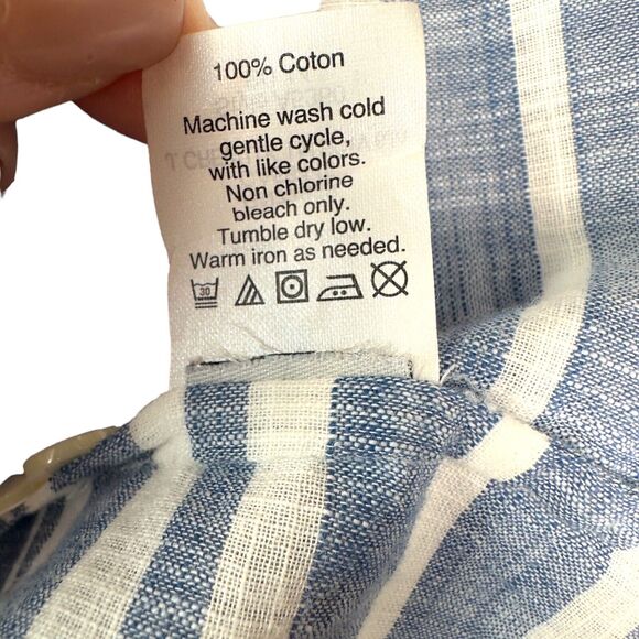 J.Crew Boy Button-Up Top Womens M Cotton Striped Long Sleeves‎ Collared - Picture 9 of 9